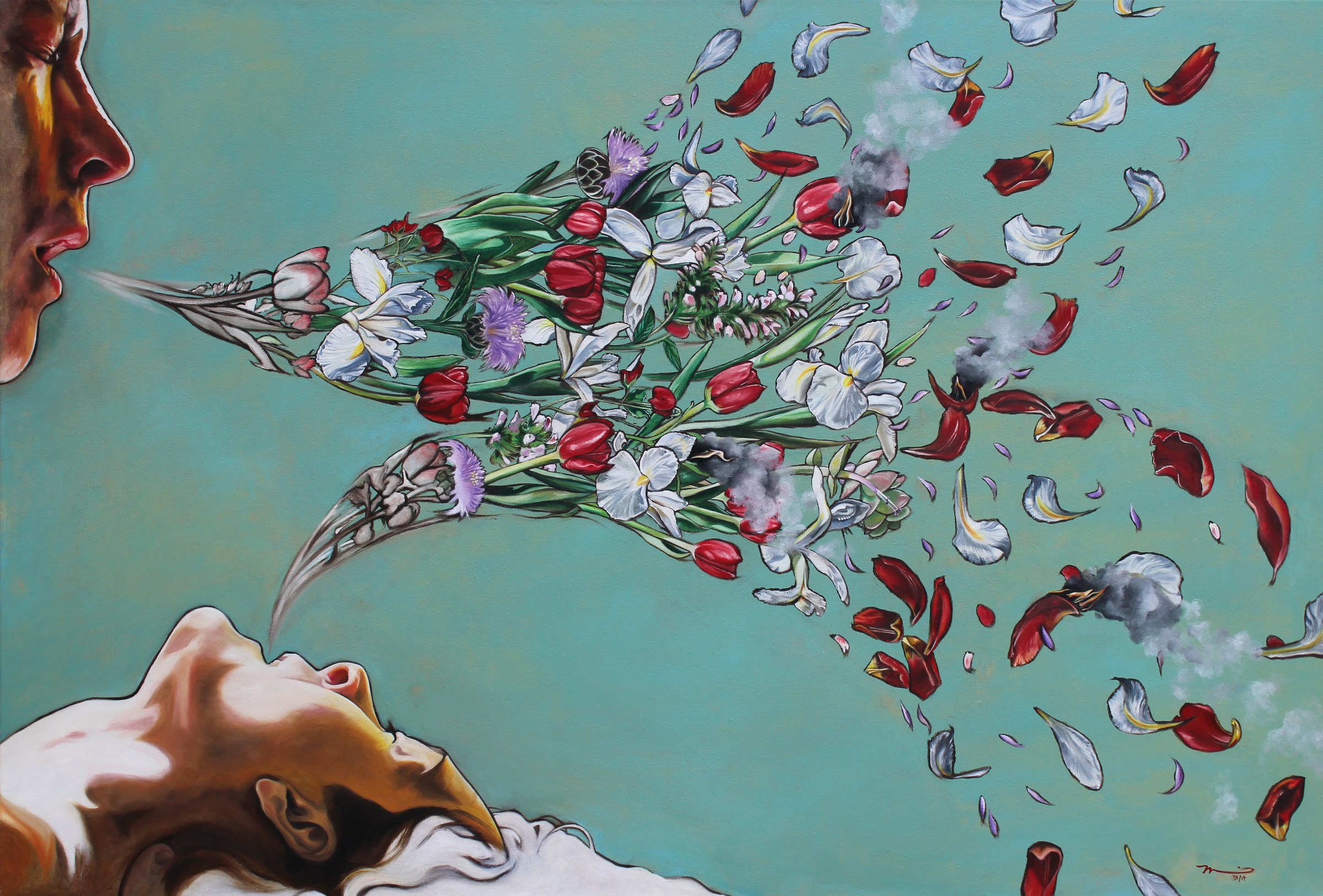 Homage to Baca's Orgasmic Bloom, artwork by Marnie Hart